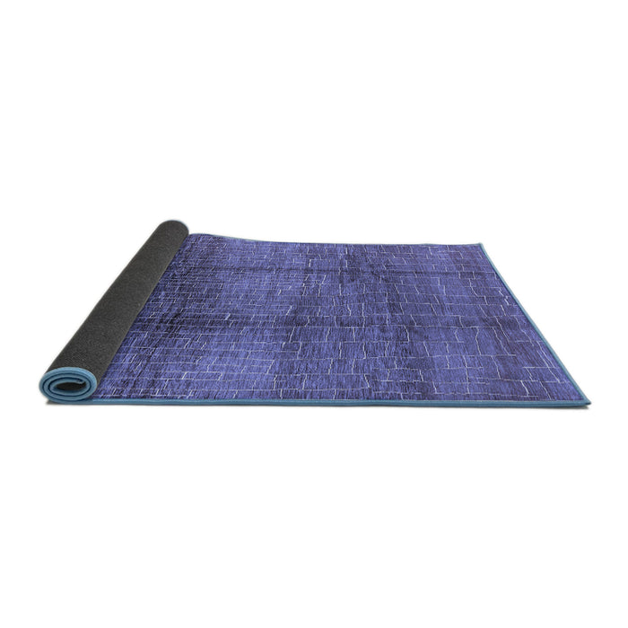 Sideview of Solid Blue Modern Rug, urb1179blu