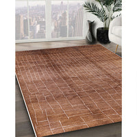 Mid-Century Modern Mahogany Brown Solid Rug, urb1179