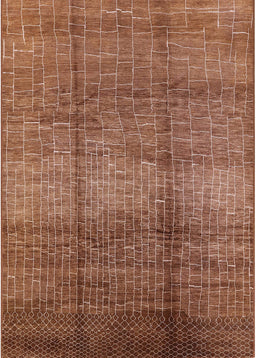 Mid-Century Modern Mahogany Brown Solid Rug, urb1179