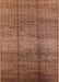 Mid-Century Modern Mahogany Brown Solid Rug, urb1179