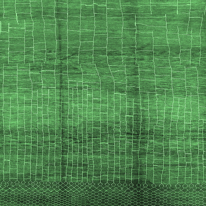 Square Machine Washable Solid Emerald Green Modern Area Rugs, wshurb1179emgrn