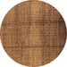 Round Solid Brown Modern Rug, urb1179brn