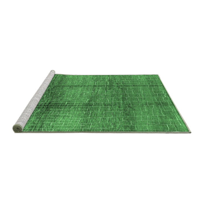 Sideview of Machine Washable Solid Emerald Green Modern Area Rugs, wshurb1179emgrn