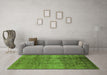 Machine Washable Solid Green Modern Area Rugs in a Living Room,, wshurb1179grn