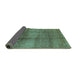 Sideview of Solid Turquoise Modern Rug, urb1179turq