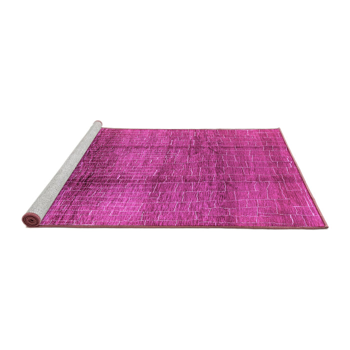 Sideview of Machine Washable Solid Pink Modern Rug, wshurb1179pnk