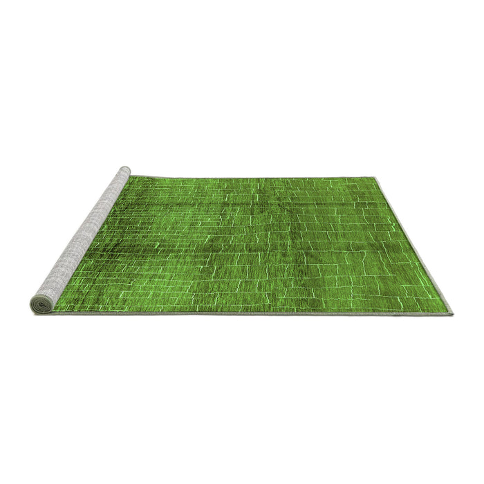 Sideview of Machine Washable Solid Green Modern Area Rugs, wshurb1179grn