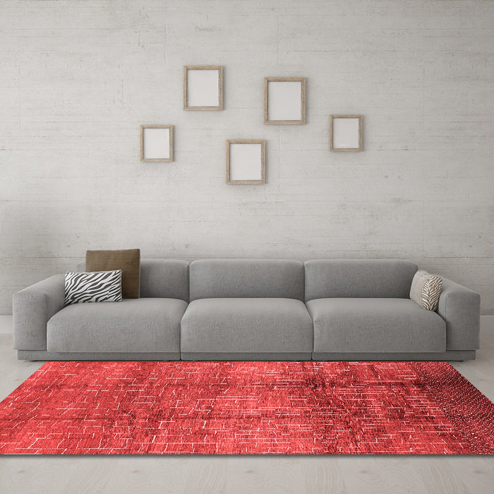 Modern Red Washable Rugs