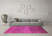 Machine Washable Solid Pink Modern Rug in a Living Room, wshurb1179pnk