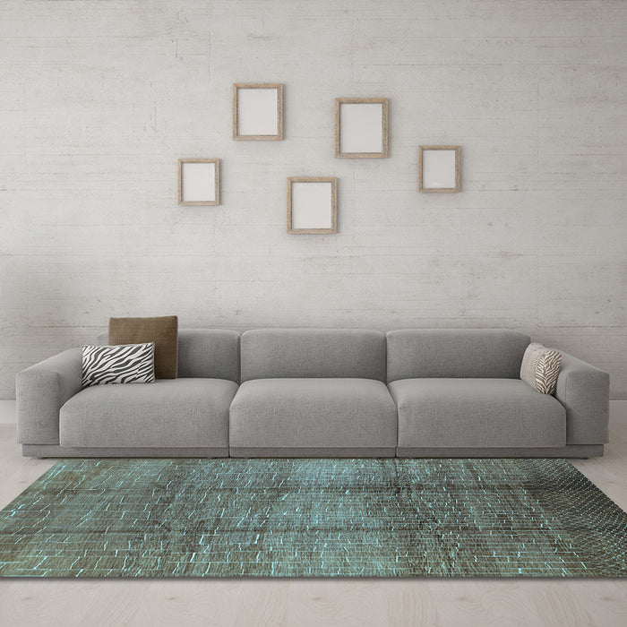 Machine Washable Solid Light Blue Modern Rug in a Living Room, wshurb1179lblu
