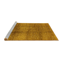 Sideview of Machine Washable Solid Yellow Modern Rug, wshurb1179yw