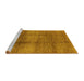 Sideview of Machine Washable Solid Yellow Modern Rug, wshurb1179yw