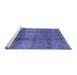 Sideview of Machine Washable Solid Blue Modern Rug, wshurb1179blu