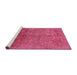 Sideview of Machine Washable Industrial Modern Hot Deep Pink Rug, wshurb1180