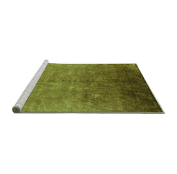 Sideview of Machine Washable Persian Green Bohemian Area Rugs, wshurb1180grn