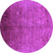 Round Persian Purple Bohemian Rug, urb1180pur