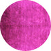 Round Persian Pink Bohemian Rug, urb1180pnk