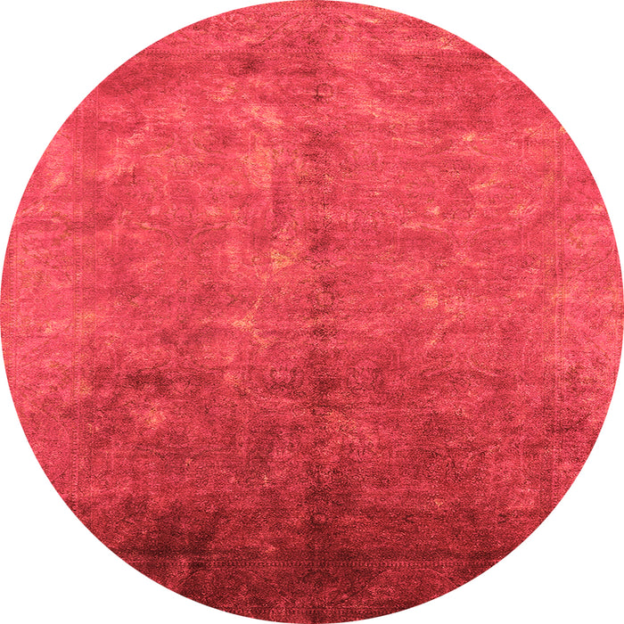 Round Machine Washable Persian Orange Bohemian Area Rugs, wshurb1180org