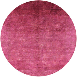 Round Mid-Century Modern Hot Deep Pink Persian Rug, urb1180