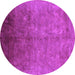 Round Machine Washable Persian Purple Bohemian Area Rugs, wshurb1180pur