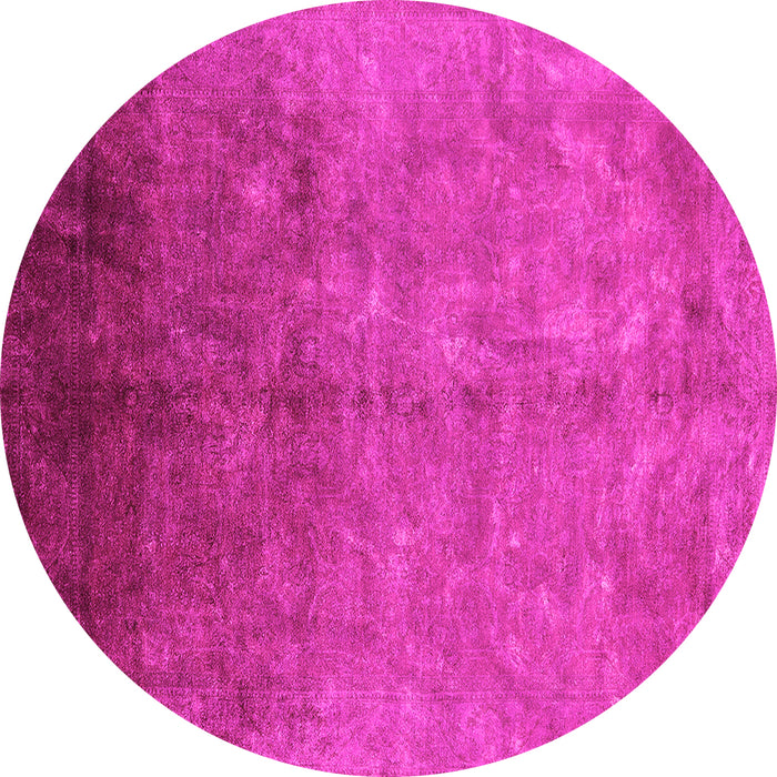 Round Machine Washable Persian Pink Bohemian Rug, wshurb1180pnk