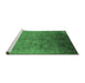 Sideview of Machine Washable Persian Emerald Green Bohemian Area Rugs, wshurb1180emgrn