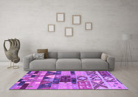 Machine Washable Oriental Purple Industrial Rug, wshurb1181pur