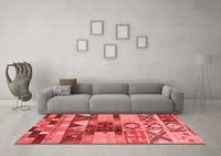 Machine Washable Oriental Red Industrial Rug, wshurb1181red