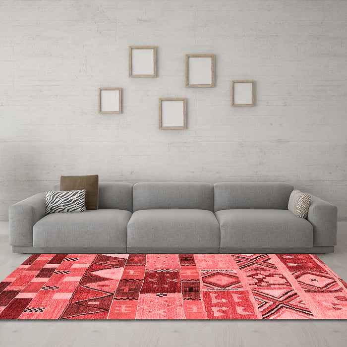 Industrial Red Washable Rugs