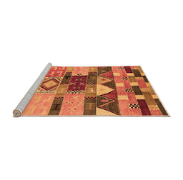 Sideview of Machine Washable Oriental Orange Industrial Area Rugs, wshurb1181org