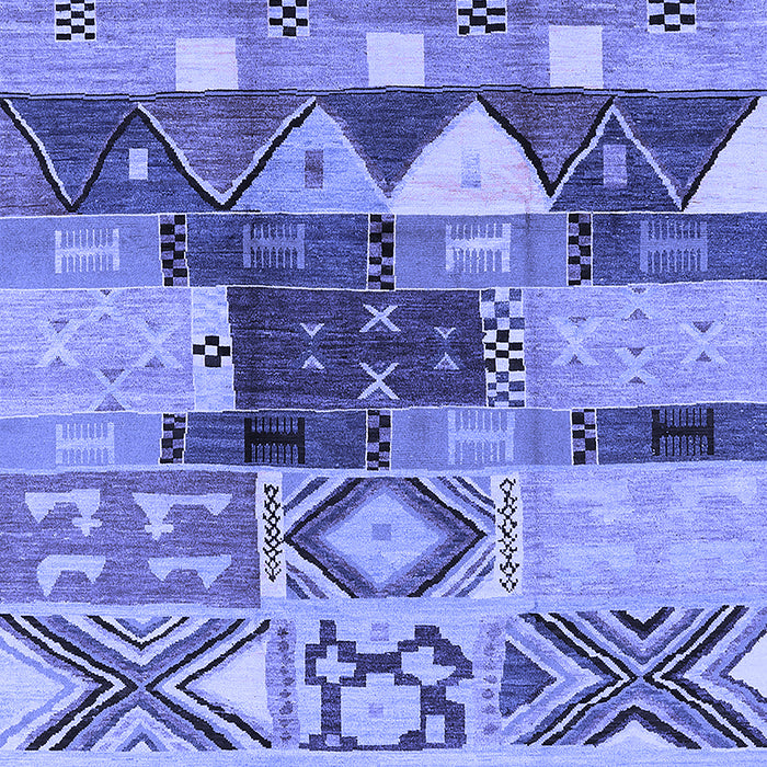 Machine Washable Oriental Blue Industrial Rug, wshurb1181blu