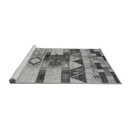 Sideview of Machine Washable Oriental Gray Industrial Rug, wshurb1181gry