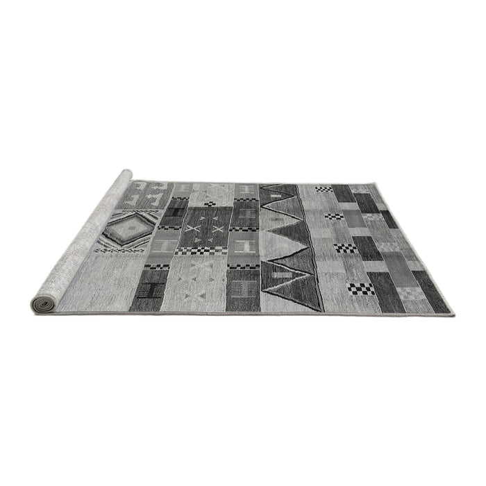 Sideview of Machine Washable Oriental Gray Industrial Rug, wshurb1181gry