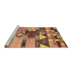 Sideview of Machine Washable Oriental Brown Industrial Rug, wshurb1181brn