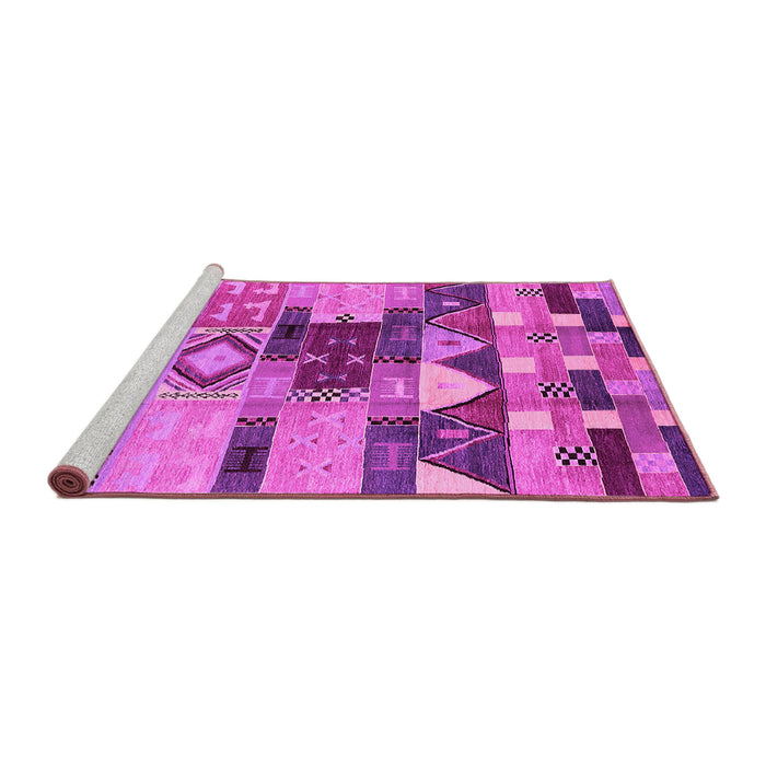 Sideview of Machine Washable Oriental Pink Industrial Rug, wshurb1181pnk