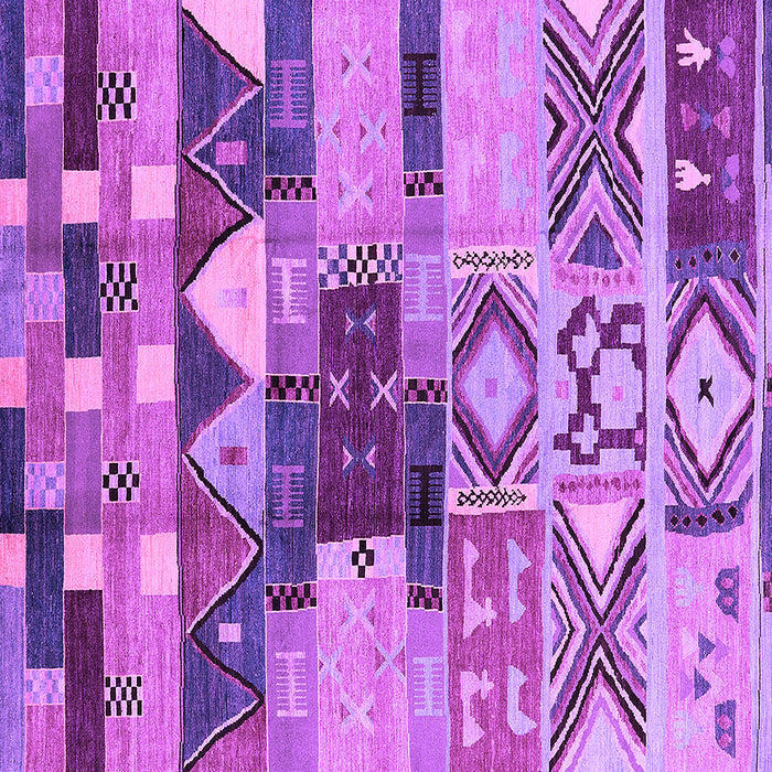 Square Machine Washable Oriental Purple Industrial Area Rugs, wshurb1181pur