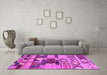 Machine Washable Oriental Pink Industrial Rug in a Living Room, wshurb1181pnk