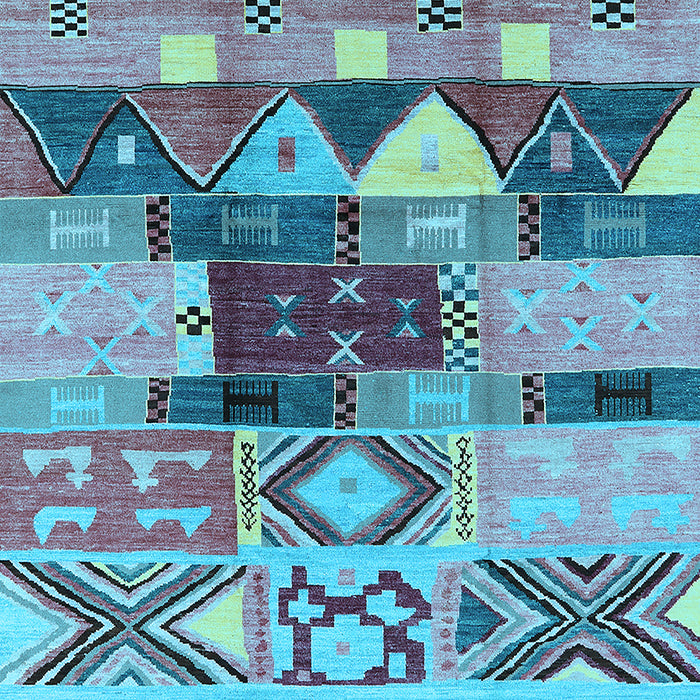 Oriental Light Blue Industrial Rug, urb1181lblu