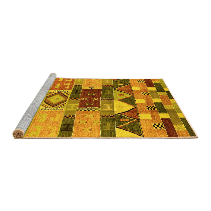 Sideview of Machine Washable Oriental Yellow Industrial Rug, wshurb1181yw