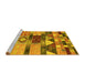 Sideview of Machine Washable Oriental Yellow Industrial Rug, wshurb1181yw