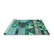 Sideview of Machine Washable Oriental Turquoise Industrial Area Rugs, wshurb1181turq