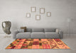 Machine Washable Oriental Orange Industrial Area Rugs in a Living Room, wshurb1181org