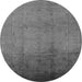 Round Oriental Gray Traditional Rug, urb1182gry