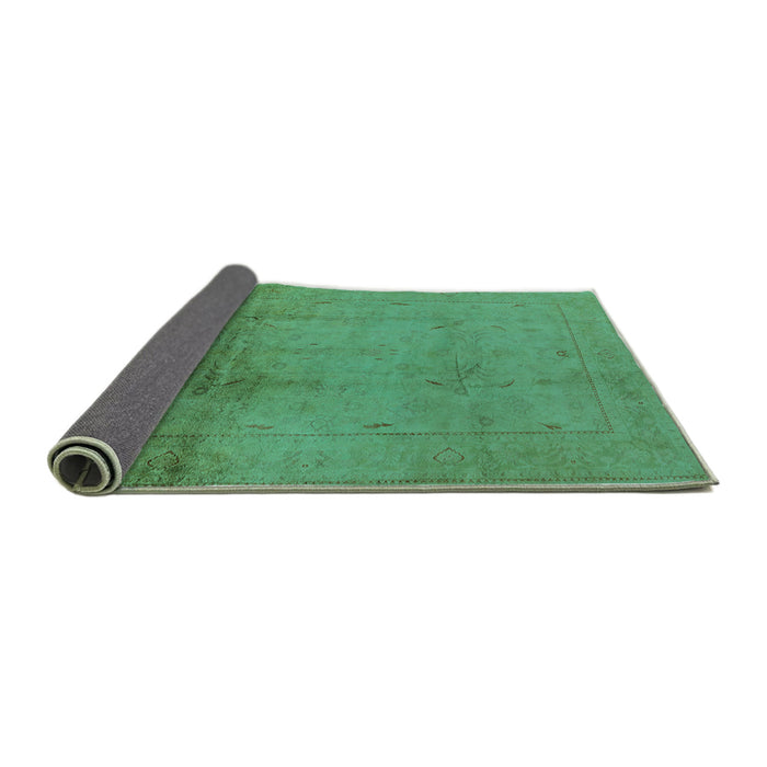 Sideview of Oriental Turquoise Traditional Rug, urb1182turq