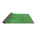 Sideview of Oriental Emerald Green Traditional Rug, urb1182emgrn
