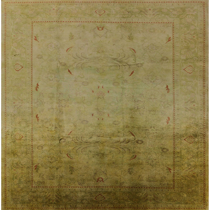 Square Mid-Century Modern Caramel Brown Oriental Rug, urb1182