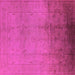 Square Oriental Pink Traditional Rug, urb1182pnk