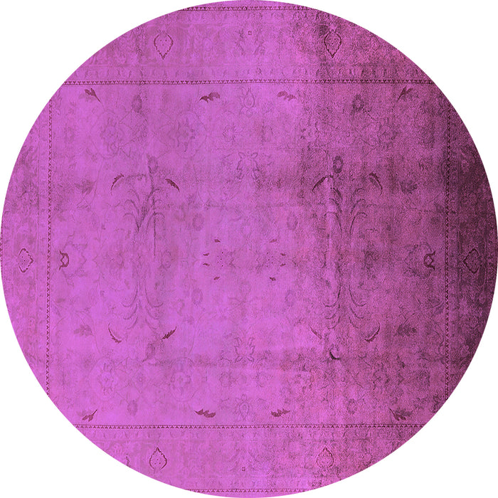 Round Machine Washable Oriental Purple Traditional Area Rugs, wshurb1182pur