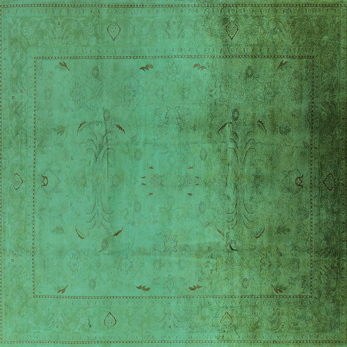 Square Oriental Turquoise Traditional Rug, urb1182turq