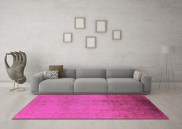 Machine Washable Oriental Pink Traditional Rug in a Living Room, wshurb1182pnk